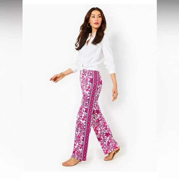 Lilly Pulitzer Grenada Knit Pant XS Deeper Coconut Ride With Me - Picture 8 of 8